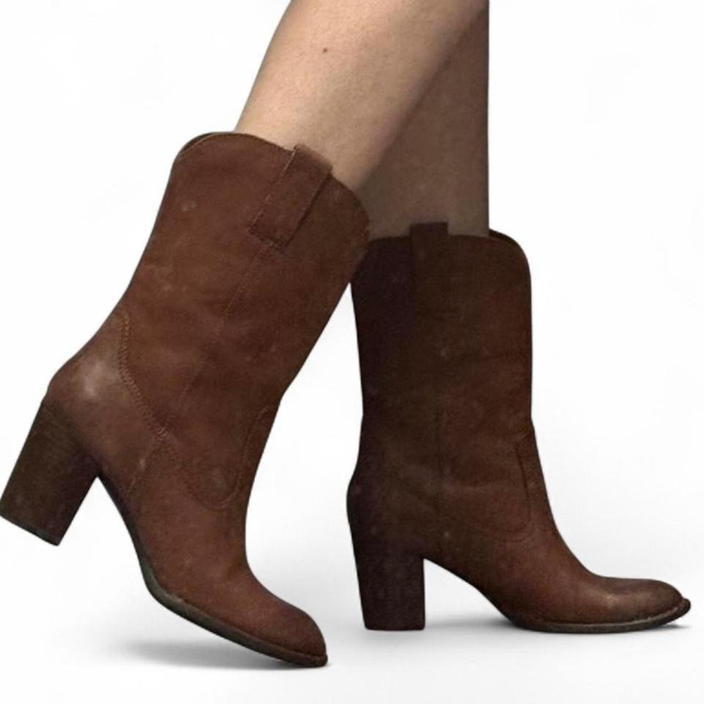 Brown leather ankle boots by Born Crown
